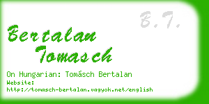 bertalan tomasch business card