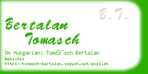 bertalan tomasch business card